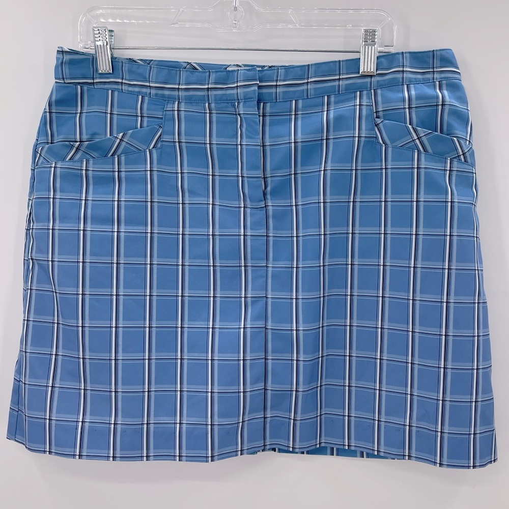 Izod Golf XFG Skort Stretch Golf Skirt Blue Plaid Size 12